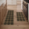 GENIMO Kitchen Rugs, Large Washable Non Slip Kitchen Mats for Floor | 48″x72″, Green vintage abstract rug, soft faux cashmere, low pile, easy-clean for laundry, entryway, sink, farmhouse(Brown Diamond)