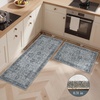 GENIMO Kitchen Rugs, Large Washable Non Slip Kitchen Mats for Floor | 48″x72″, Green vintage abstract rug, soft faux cashmere, low pile, easy-clean for laundry, entryway, sink, farmhouse(Vintage Grey)