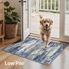 GENIMO Kitchen Rugs, Large Washable Non Slip Kitchen Mats for Floor | 48″x72″, Green vintage abstract rug, soft faux cashmere, low pile, easy-clean for laundry, entryway, sink, farmhouse(Blue Ivory)