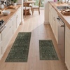 GENIMO Kitchen Rugs, Large Washable Non Slip Kitchen Mats for Floor | 48″x72″, Green vintage abstract rug, soft faux cashmere, low pile, easy-clean for laundry, entryway, sink, farmhouse(Dark Green)