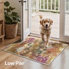 GENIMO Kitchen Rugs, Large Washable Non Slip Kitchen Mats for Floor | 48″x72″, Green vintage abstract rug, soft faux cashmere, low pile, easy-clean for laundry, entryway, sink, farmhouse(Gold Ename Thyst)