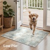 GENIMO Kitchen Rugs, Large Washable Non Slip Kitchen Mats for Floor | 48″x72″, Green vintage abstract rug, soft faux cashmere, low pile, easy-clean for laundry, entryway, sink, farmhouse(Green Brown)