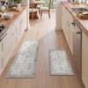 GENIMO Kitchen Rugs, Large Washable Non Slip Kitchen Mats for Floor | 48″x72″, Green vintage abstract rug, soft faux cashmere, low pile, easy-clean for laundry, entryway, sink, farmhouse(Light Taupe Brown)