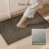 GENIMO Kitchen Rugs, Large Washable Non Slip Kitchen Mats for Floor | 48″x72″, Green vintage abstract rug, soft faux cashmere, low pile, easy-clean for laundry, entryway, sink, farmhouse(Brown Border)