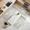 GENIMO Kitchen Rugs, Large Washable Non Slip Kitchen Mats for Floor | 48″x72″, Green vintage abstract rug, soft faux cashmere, low pile, easy-clean for laundry, entryway, sink, farmhouse(Green Brown)