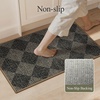 GENIMO Kitchen Rugs, Large Washable Non Slip Kitchen Mats for Floor | 48″x72″, Green vintage abstract rug, soft faux cashmere, low pile, easy-clean for laundry, entryway, sink, farmhouse(Grey Diamond)