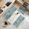 GENIMO Kitchen Rugs, Large Washable Non Slip Kitchen Mats for Floor | 48″x72″, Green vintage abstract rug, soft faux cashmere, low pile, easy-clean for laundry, entryway, sink, farmhouse(Mix Blue)