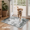 GENIMO Kitchen Rugs, Large Washable Non Slip Kitchen Mats for Floor | 48″x72″, Green vintage abstract rug, soft faux cashmere, low pile, easy-clean for laundry, entryway, sink, farmhouse(Grey White)