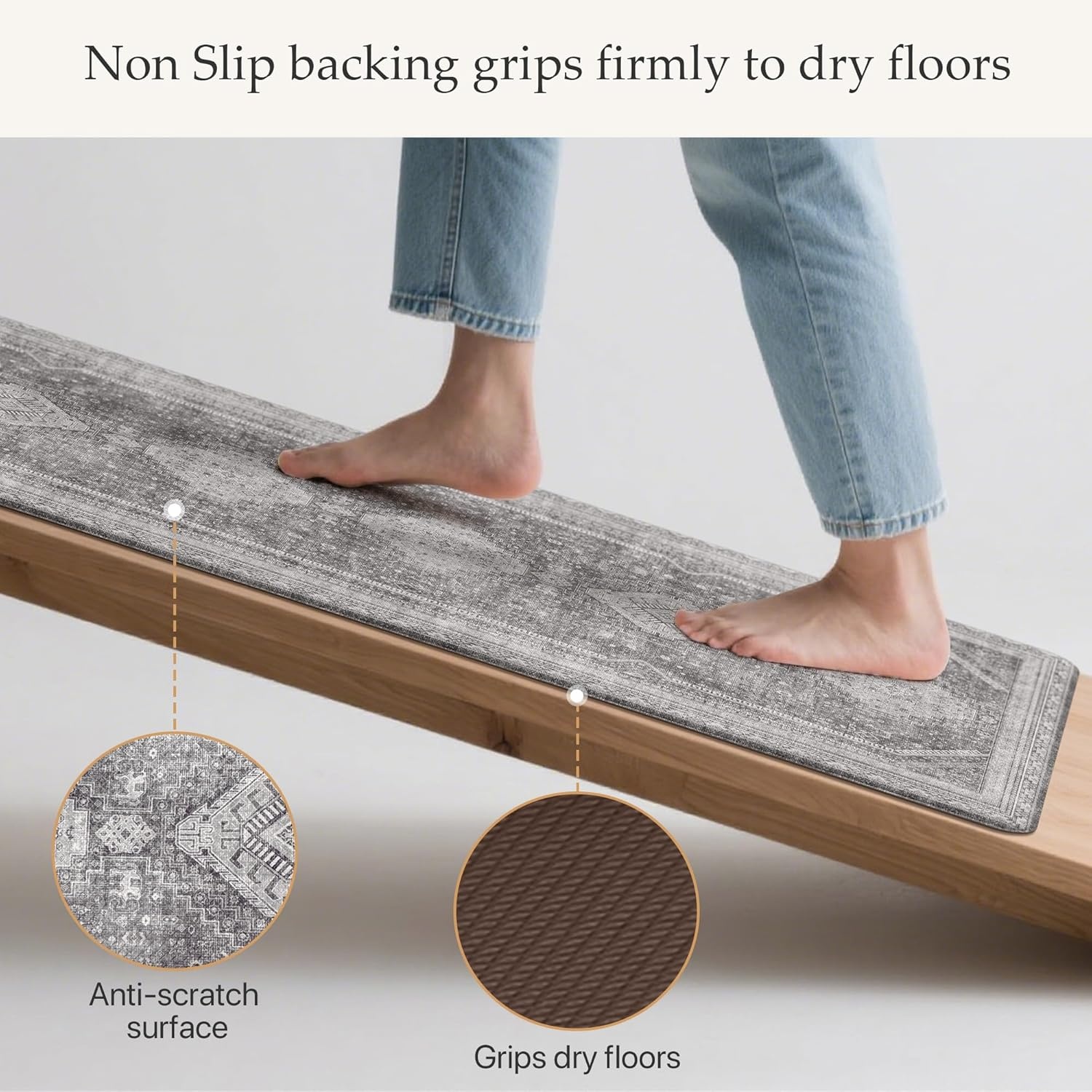 image:imageGENIMO Anti Fatigue Kitchen Mats for Floor 2PCS Standing RugsGold BlackAsh Gray