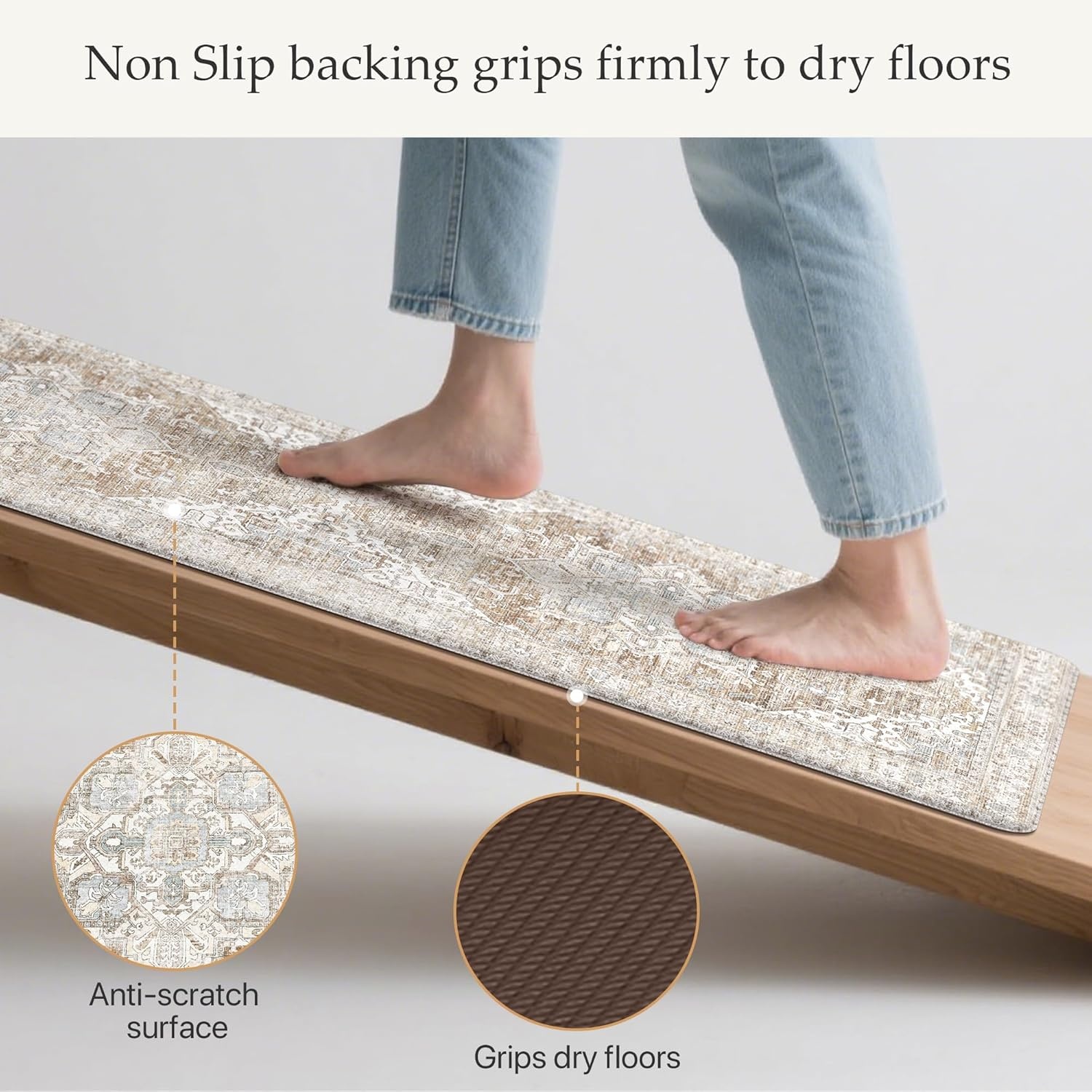 image:imageGENIMO Anti Fatigue Kitchen Mats for Floor 2PCS Standing RugsGold BlackBluebrown