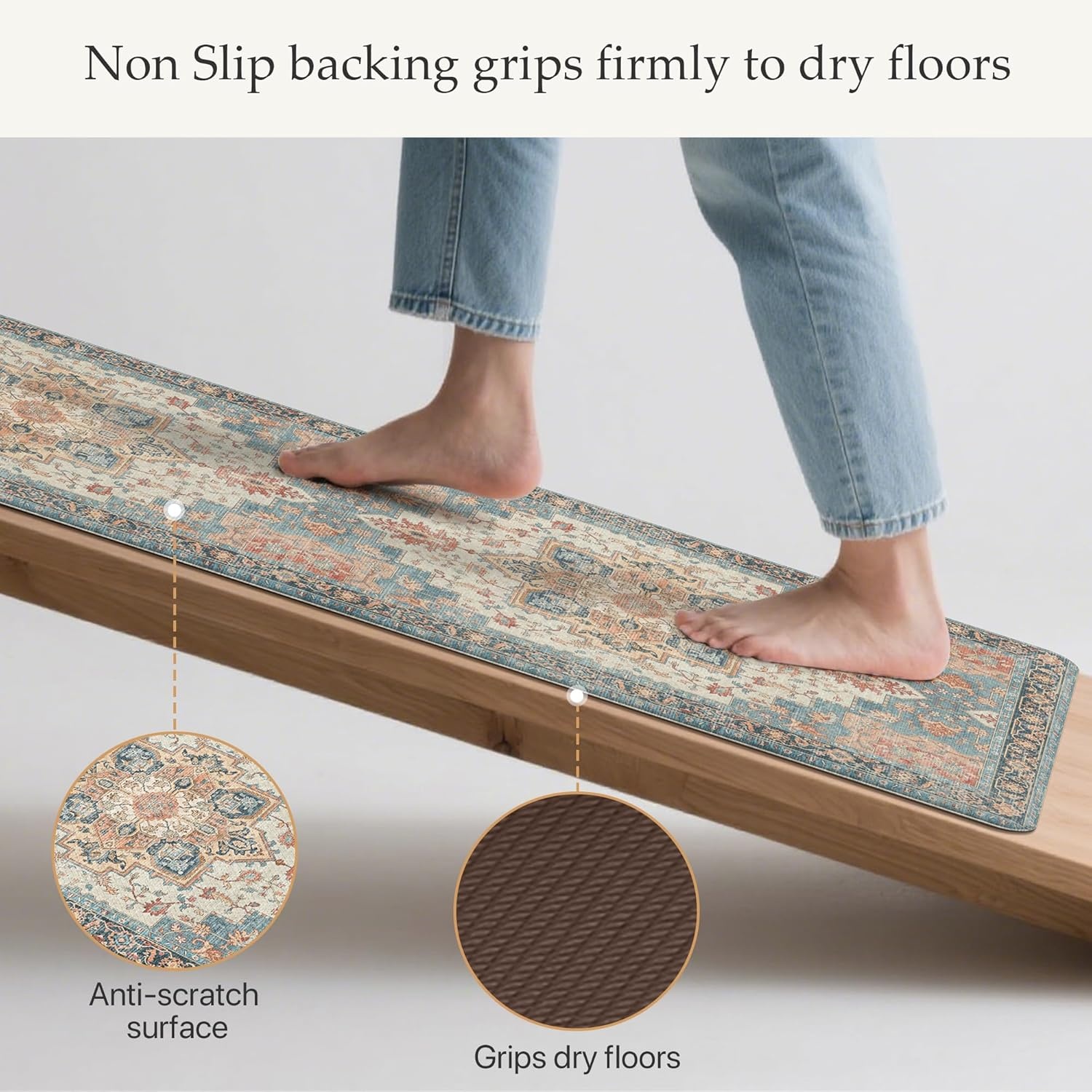 image:imageGENIMO Anti Fatigue Kitchen Mats for Floor 2PCS Standing RugsGold BlackBluesalmon