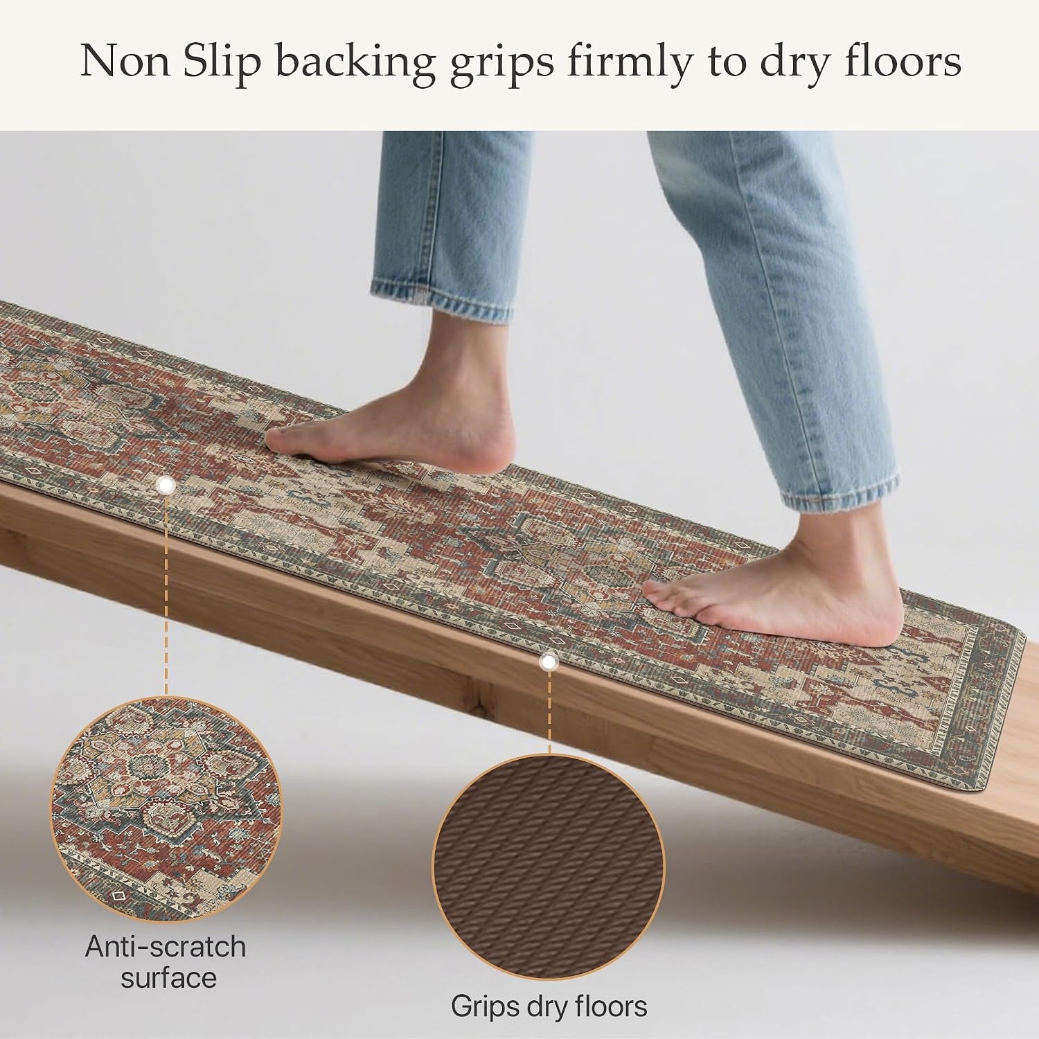 image:imageGENIMO Anti Fatigue Kitchen Mats for Floor 2PCS Standing RugsGold BlackBordeaux Red
