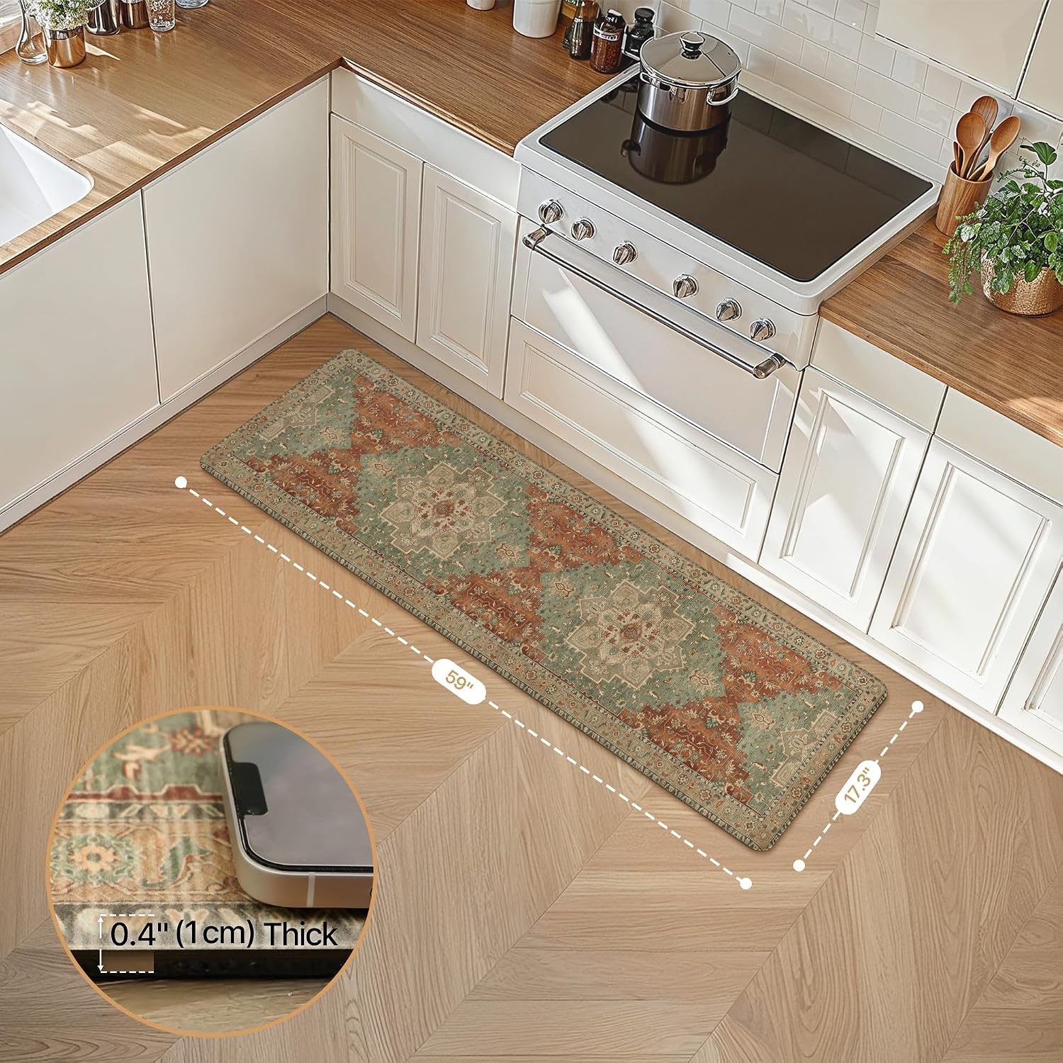 image:imageGENIMO Anti Fatigue Kitchen Mats for Floor 2PCS Standing RugsGold BlackMulti Color
