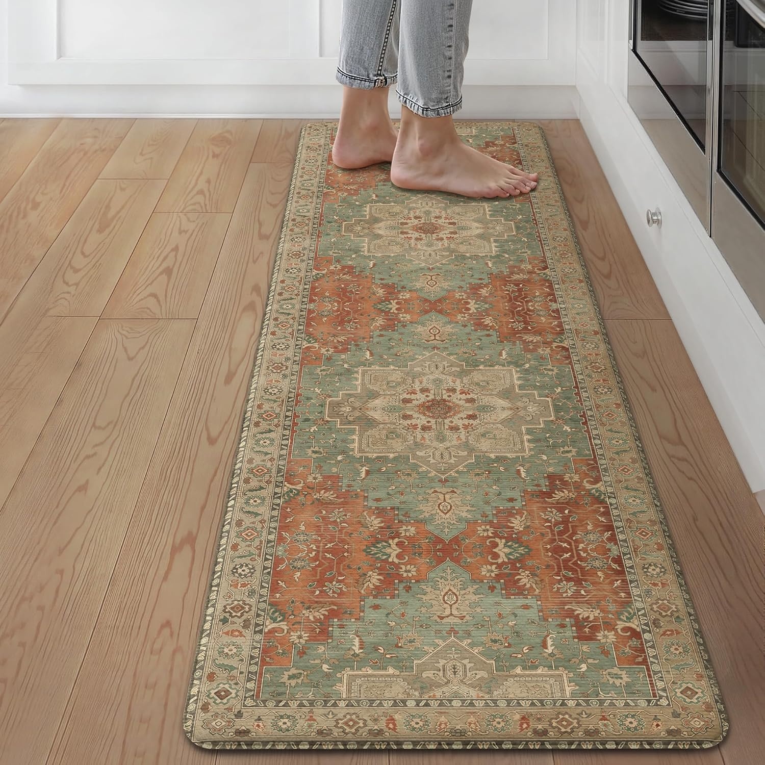 image:imageGENIMO Anti Fatigue Kitchen Mats for Floor 2PCS Standing RugsGold BlackMulti Color