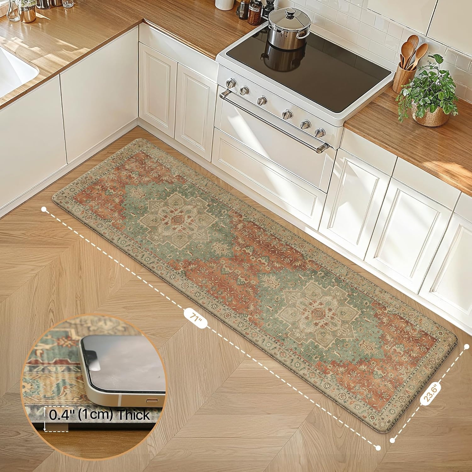 image:imageGENIMO Anti Fatigue Kitchen Mats for Floor 2PCS Standing RugsGold BlackMulti Color