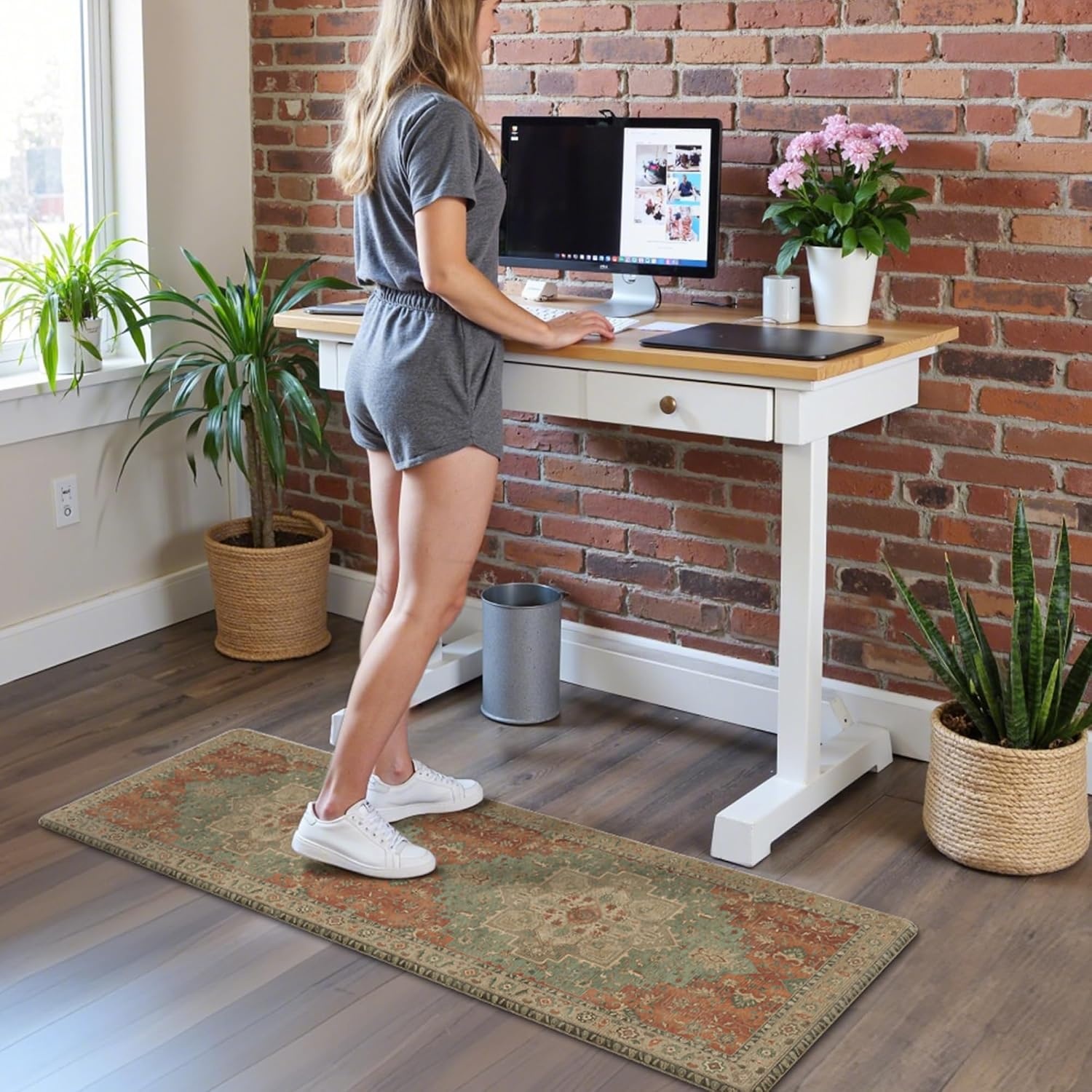 image:imageGENIMO Anti Fatigue Kitchen Mats for Floor 2PCS Standing RugsGold BlackMulti Color