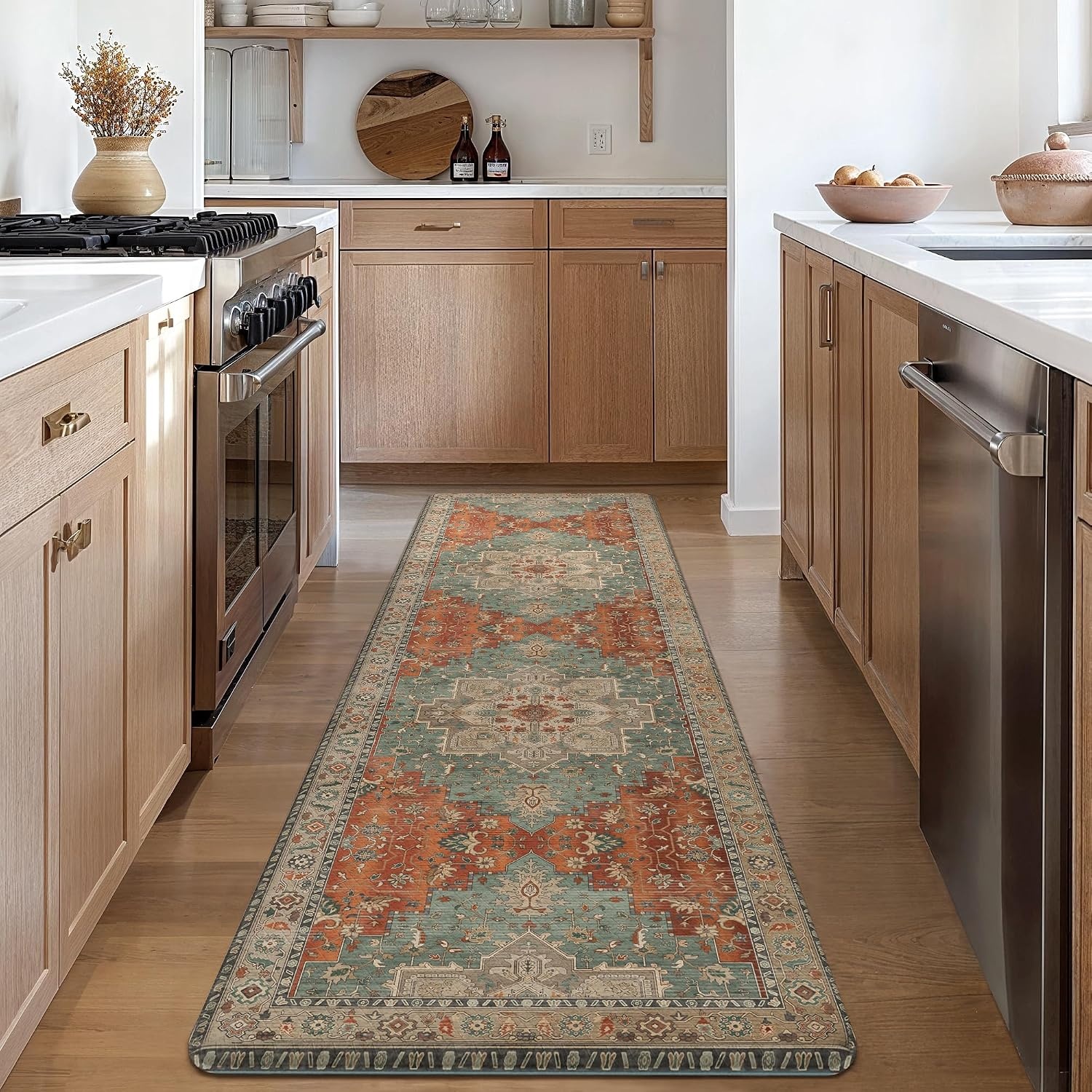 image:imageGENIMO Anti Fatigue Kitchen Mats for Floor 2PCS Standing RugsGold BlackMulti Color
