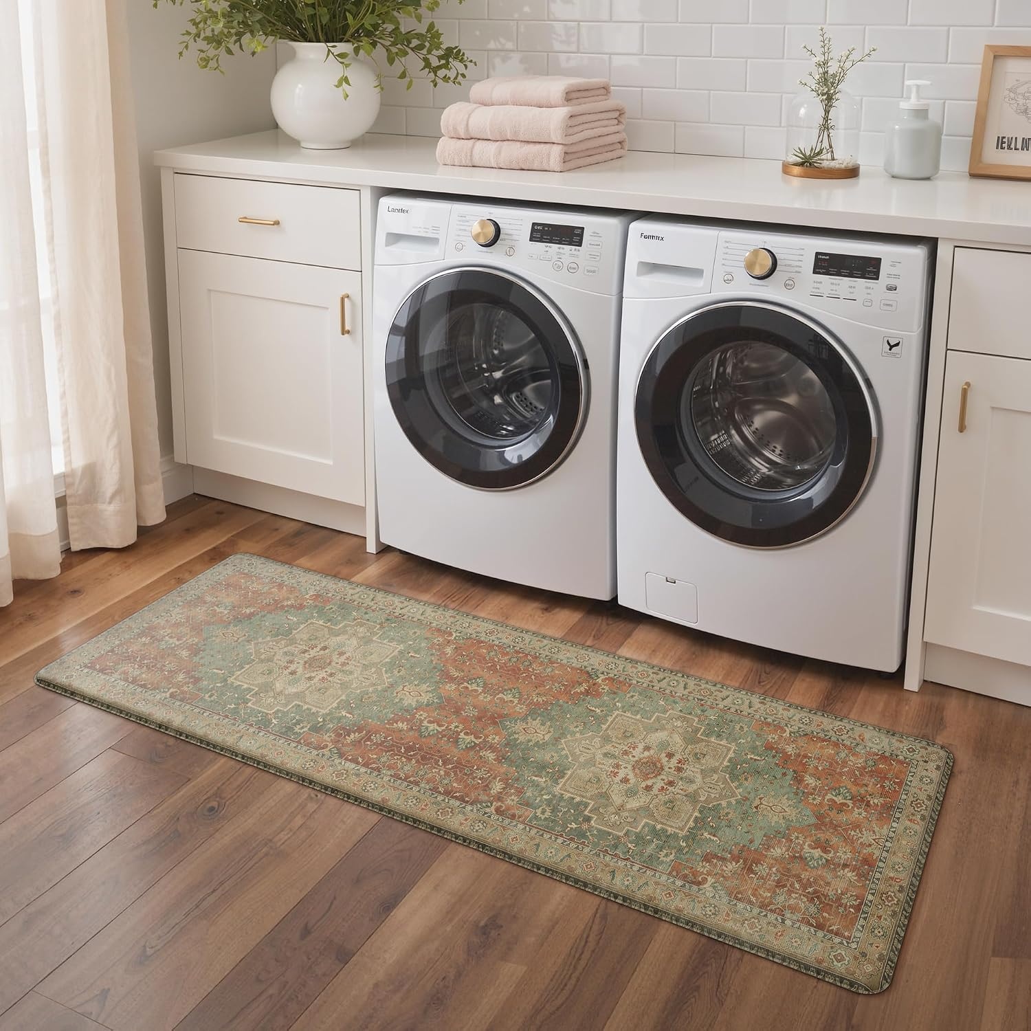 image:imageGENIMO Anti Fatigue Kitchen Mats for Floor 2PCS Standing RugsGold BlackMulti Color