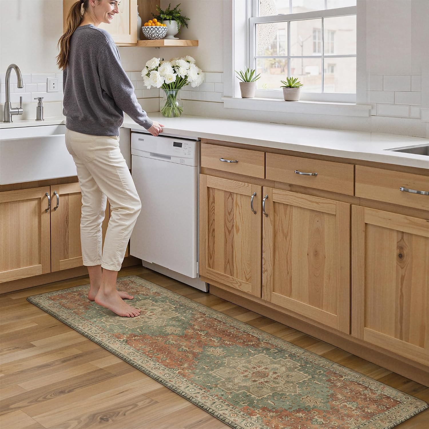 image:imageGENIMO Anti Fatigue Kitchen Mats for Floor 2PCS Standing RugsGold BlackMulti Color