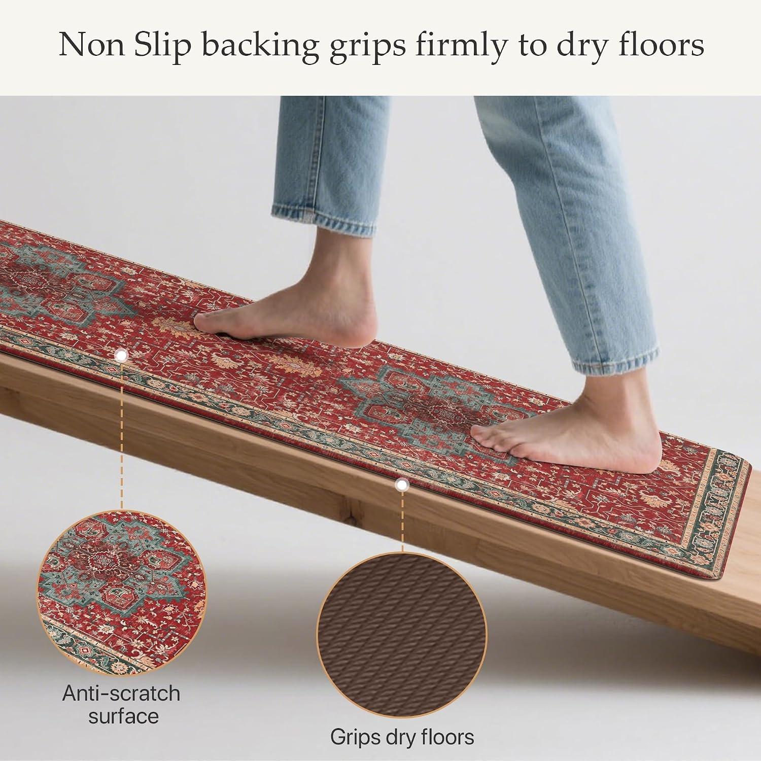 image:imageGENIMO Anti Fatigue Kitchen Mats for Floor 2PCS Standing RugsGold BlackNew Christmas Red