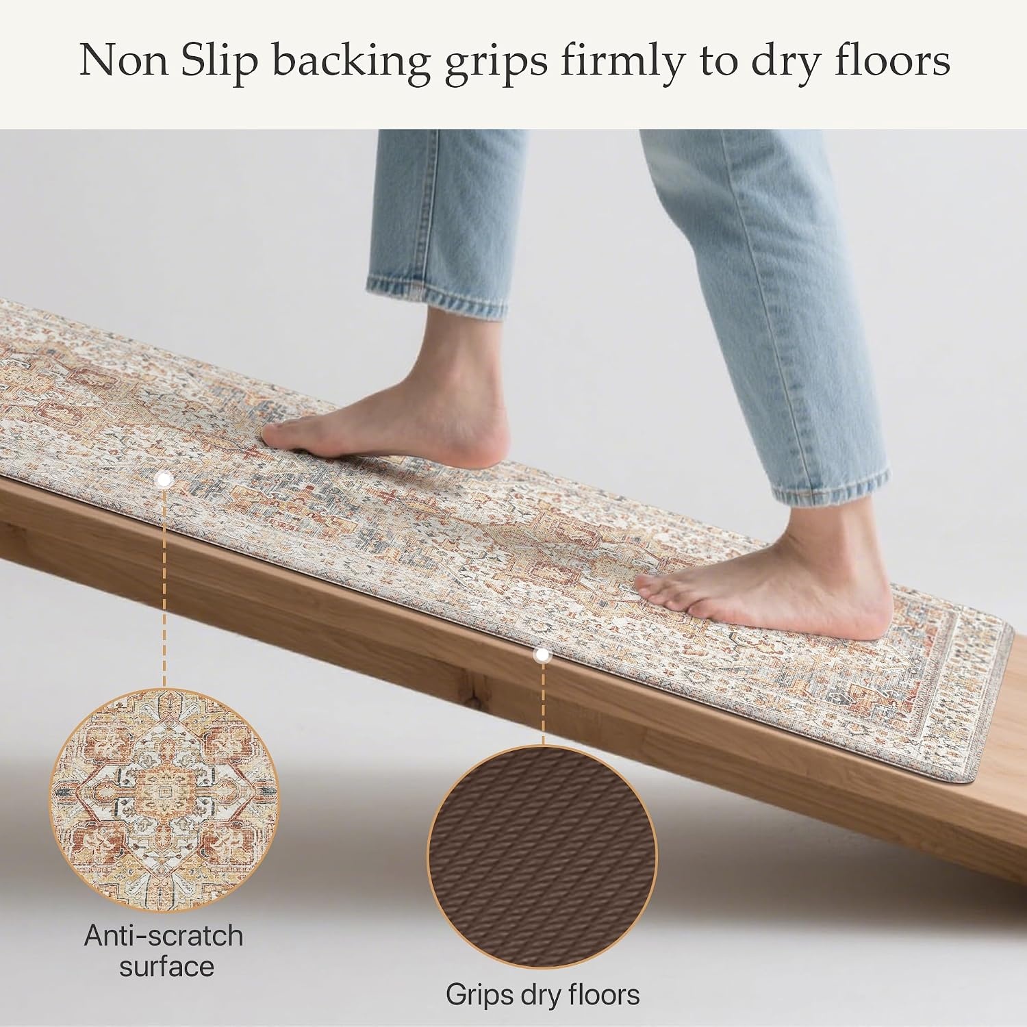 image:imageGENIMO Anti Fatigue Kitchen Mats for Floor 2PCS Standing RugsGold BlackOrangebrown