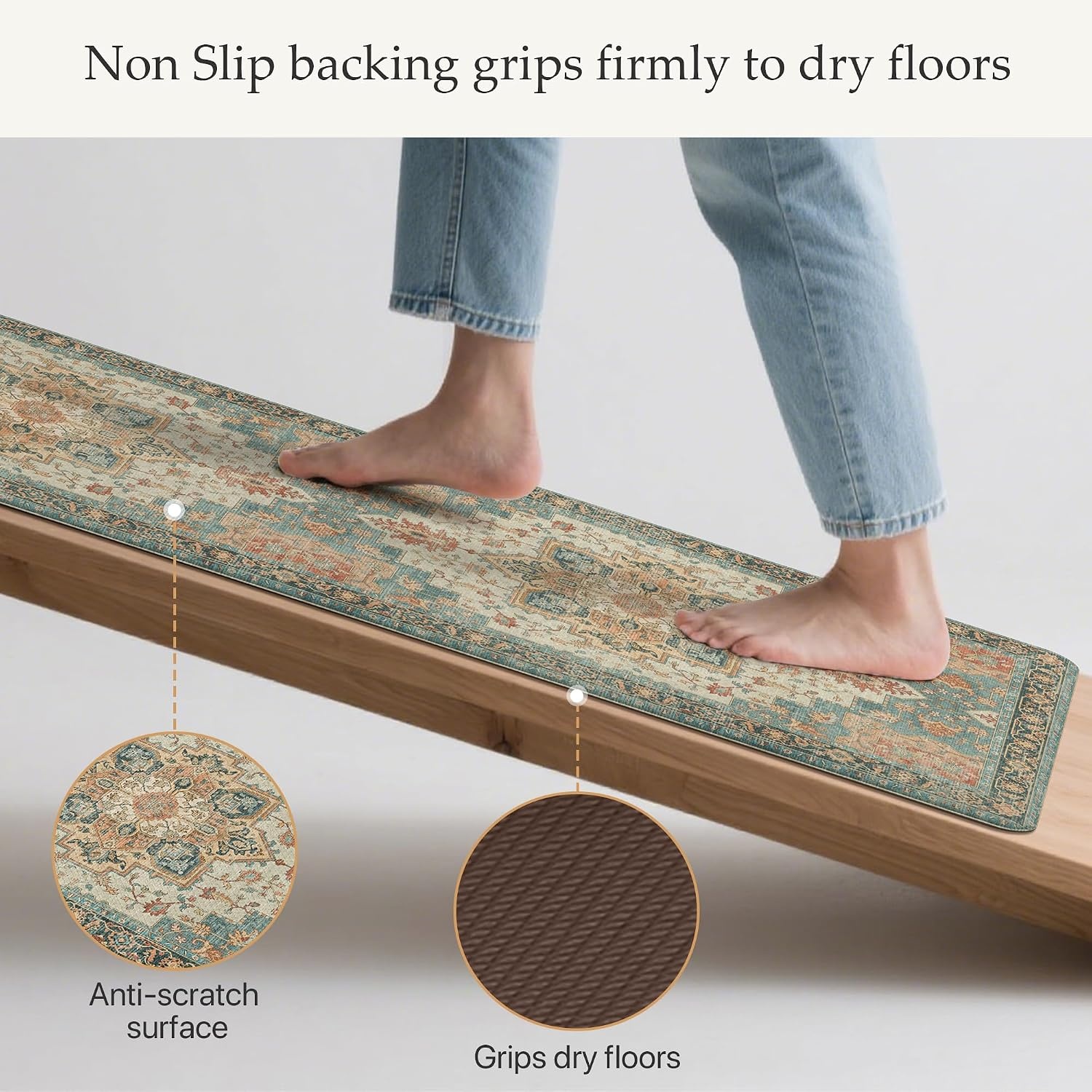 image:imageGENIMO Anti Fatigue Kitchen Mats for Floor 2PCS Standing RugsGold BlackPeach