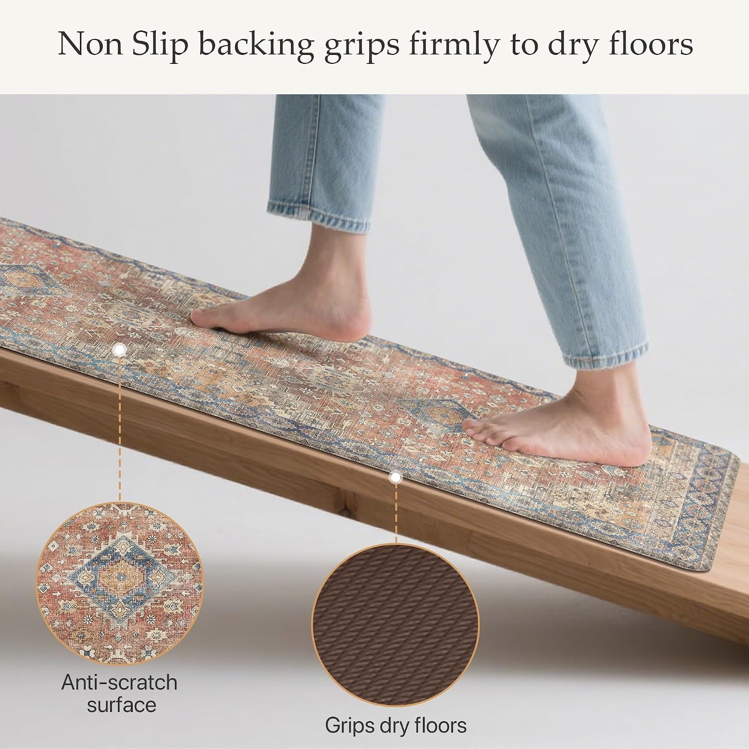 image:imageGENIMO Anti Fatigue Kitchen Mats for Floor 2PCS Standing RugsGold BlackRetrobrick