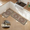 GENIMO Anti Fatigue Kitchen Mats for Floor 2PCS, Standing Rugs,Gold Black(Bordeaux Red)