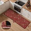 GENIMO Anti Fatigue Kitchen Mats for Floor 2PCS, Standing Rugs,Gold Black(Christmas Red)