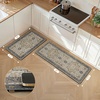 GENIMO Anti Fatigue Kitchen Mats for Floor 2PCS, Standing Rugs,Gold Black(Gold Midnight)