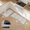 GENIMO Anti Fatigue Kitchen Mats for Floor 2PCS, Standing Rugs,Gold Black(Light Taupe Brown)