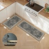 GENIMO Anti Fatigue Kitchen Mats for Floor 2PCS, Standing Rugs,Gold Black(Midnight Gold)