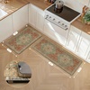 GENIMO Anti Fatigue Kitchen Mats for Floor 2PCS, Standing Rugs,Gold Black(Multi Color)