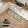 GENIMO Anti Fatigue Kitchen Mats for Floor 2PCS, Standing Rugs,Gold Black(Peach)
