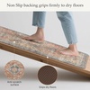 GENIMO Anti Fatigue Kitchen Mats for Floor 2PCS, Standing Rugs,Gold Black(Retrobrick)