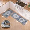 GENIMO Anti Fatigue Kitchen Mats for Floor 2PCS, Standing Rugs,Gold Black(Soft Blue Violet)