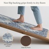 GENIMO Anti Fatigue Kitchen Mats for Floor 2PCS, Standing Rugs,Gold Black(Soft Blue Violet)
