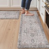 GENIMO Anti Fatigue Kitchen Mats for Floor 2PCS, Standing Rugs,Gold Black(Soft Rose Taupe)