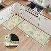 GENIMO Anti Fatigue Kitchen Mats for Floor 2PCS, Standing Rugs,Gold Black(Vintage Green)
