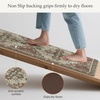 GENIMO Anti Fatigue Kitchen Mats for Floor 2PCS, Standing Rugs,Gold Black(Vintage Red)