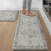 GENIMO Anti Fatigue Kitchen Mats for Floor 2PCS, Standing Rugs,Gold Black(Stone Gray)