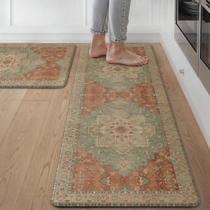 GENIMO Anti Fatigue Kitchen Mats for Floor 2PCS, Standing Rugs,Gold Black(Multi Color)