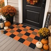 GENIMO 3×5 Outdoor Rug, Washable for Porch and Entryway, Sage Green(Black Pumpkin)