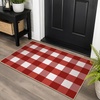 GENIMO 3×5 Outdoor Rug, Washable for Porch and Entryway, Sage Green(Bright Red)