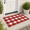 GENIMO 3×5 Outdoor Rug, Washable for Porch and Entryway, Sage Green(Bright Red)