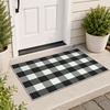 GENIMO 3×5 Outdoor Rug, Washable for Porch and Entryway, Sage Green(Jet Black)