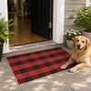 GENIMO 3×5 Outdoor Rug, Washable for Porch and Entryway, Sage Green(Rustic Black)