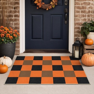 GENIMO 3×5 Outdoor Rug, Washable for Porch and Entryway, Sage Green(Black Pumpkin)