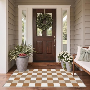 GENIMO 3×5 Outdoor Rug, Washable for Porch and Entryway, Sage Green(Pumpkin)