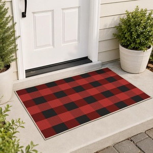 GENIMO 3×5 Outdoor Rug, Washable for Porch and Entryway, Sage Green(Rustic Black)